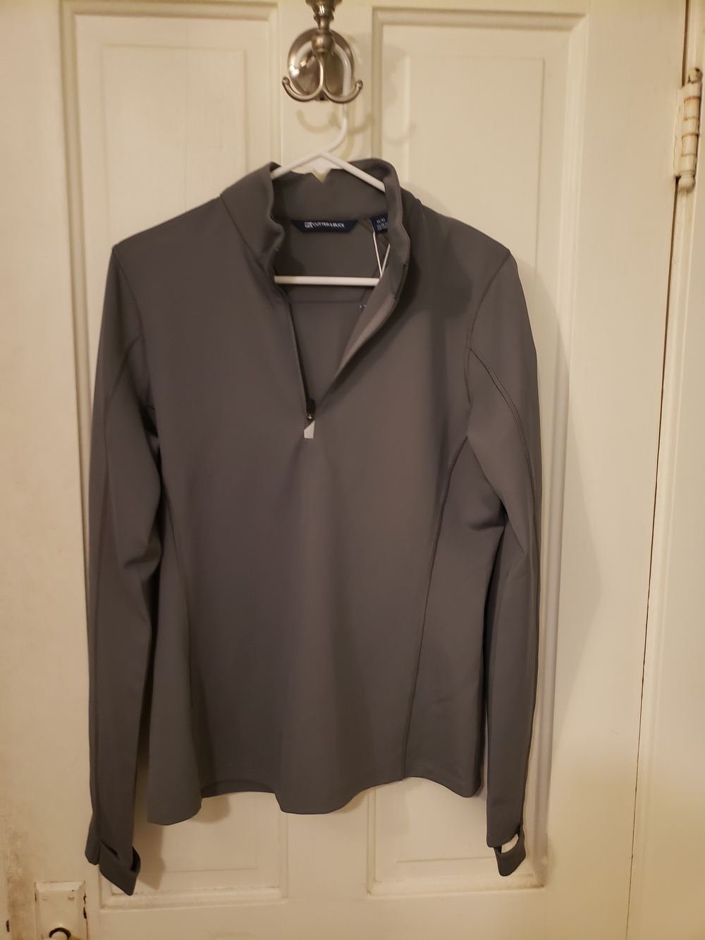 Cutter & Buck Men's Gray Quarter-Zip Pullover Sweater
